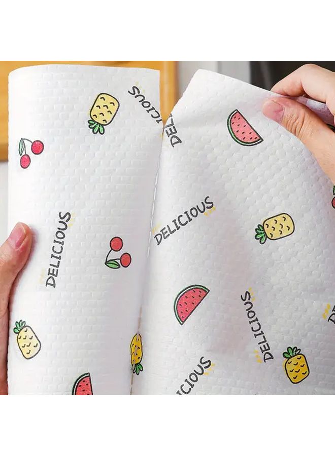 لفائف مناشف مطبخ بيضاء قابلة لإعادة الاستخدام 100 قطعة أقمشة تنظيف متعددة الأغراض مقاومة للالتصاق تمتص الزيت - Image 2